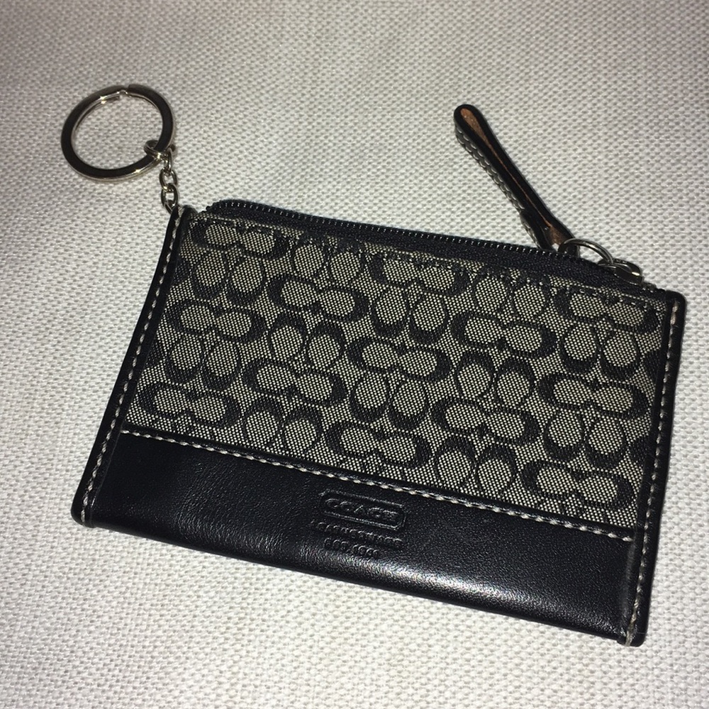 Vintage Coach Signature Fabric key ring